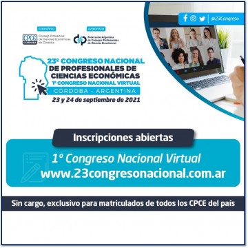Invitación: 23° Congreso Nacional de Profesionales de Ciencias Económicas