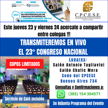 Transmisión en Vivo del 23º Congreso Nacional en el CPCESE