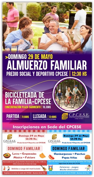 Bicicleteada de la Familia - Almuerzo Familiar