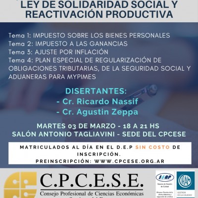 Ley 27541 de Emergencia Pública. Ley de Solidaridad Social y Reactivación Productiva