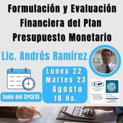 Formulación y Evaluación Financiera del Plan Presupuesto Monetario