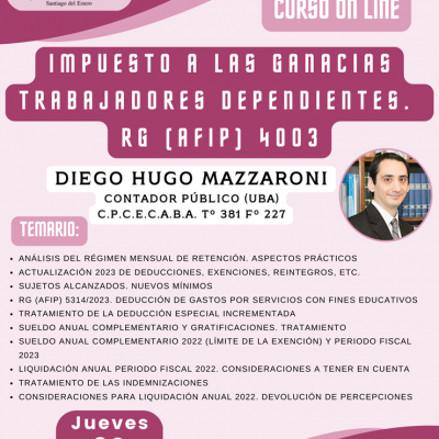 Impuesto a las Ganancias Trabajadores Dependientes. RG (AFIP) 4003