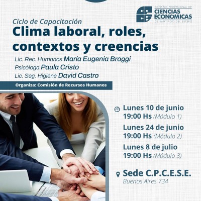 Ciclo de Capacitación:Clima laboral, roles, contextos y creencias
