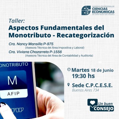 Aspectos fundamentales del Monotributo - Recategorización